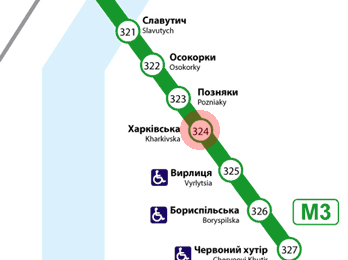 Kharkivska station map
