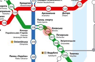 Klovska station map