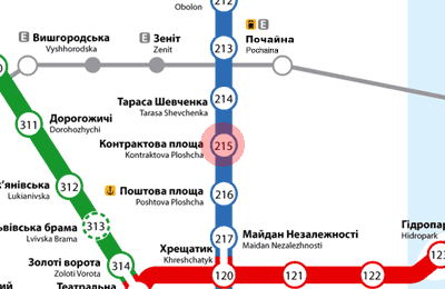 Kontraktova Ploshcha station map