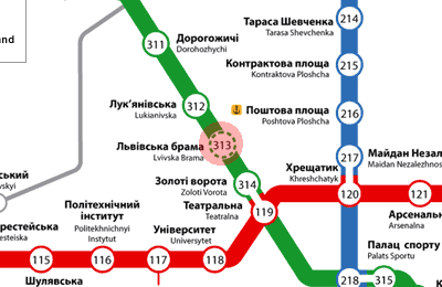 Lvivska Brama station map