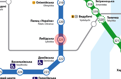 Lybidska station map