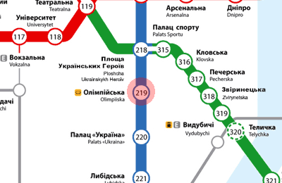 Olimpiiska station map