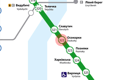 Osokorky station map