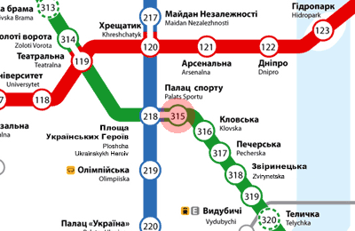 Palats Sportu station map
