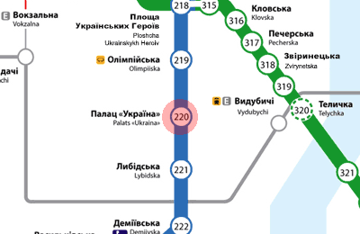 Palats Ukrayina station map