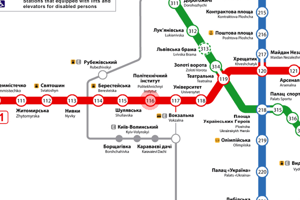 Politekhnichnyi Instytut station map