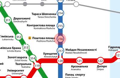 Poshtova Ploshcha station map