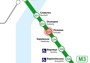 Poznyaky station map