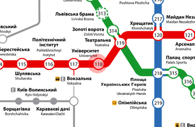 Universytet station map