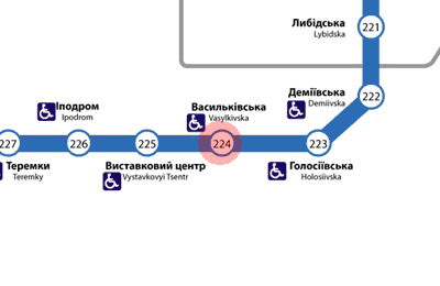 Vasylkivska station map
