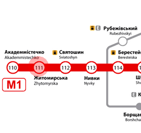 Zhytomyrska station map