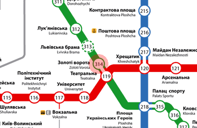 Zoloti Vorota station map