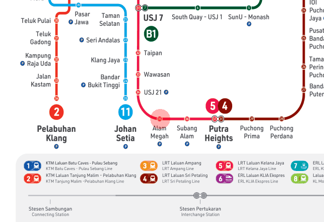 Alam Megah station map