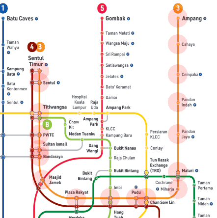 Kuala Lumpur Rapid KL Ampang Line map