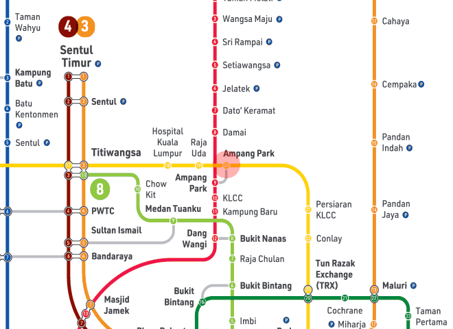 Ampang Park station map