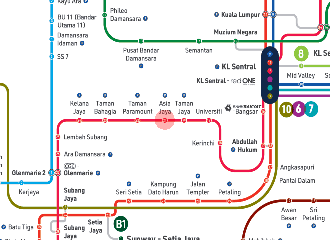 Asia Jaya station map