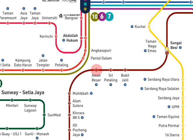 Awan Besar station map