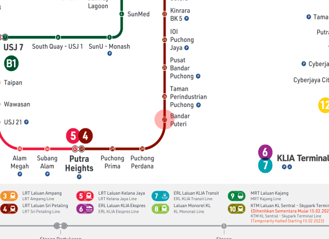 Bandar Puteri station map