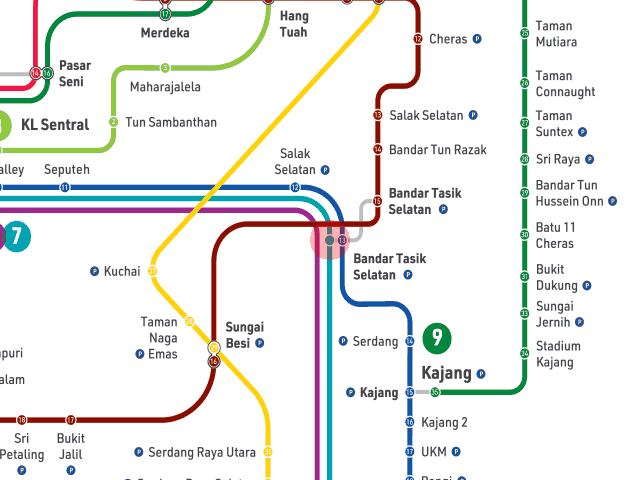 Bandar Tasik Selatan station map