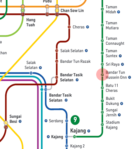 Bandar Tun Hussein Onn station map