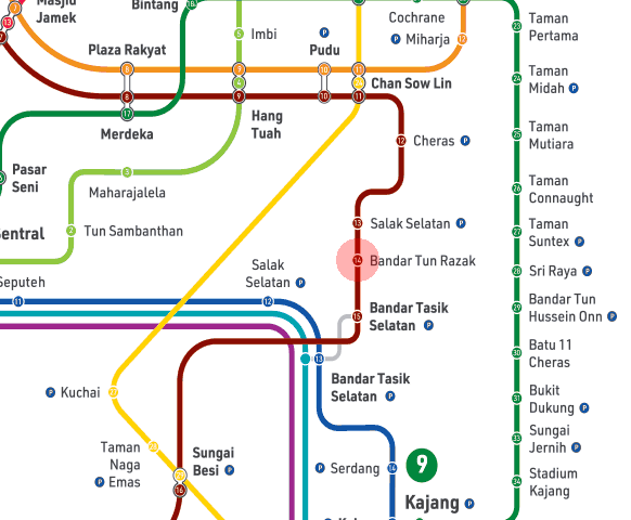 Bandar Tun Razak station map