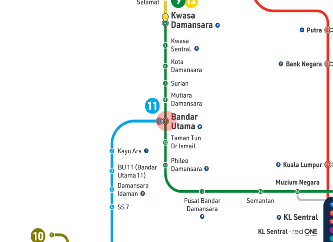 Bandar Utama station map