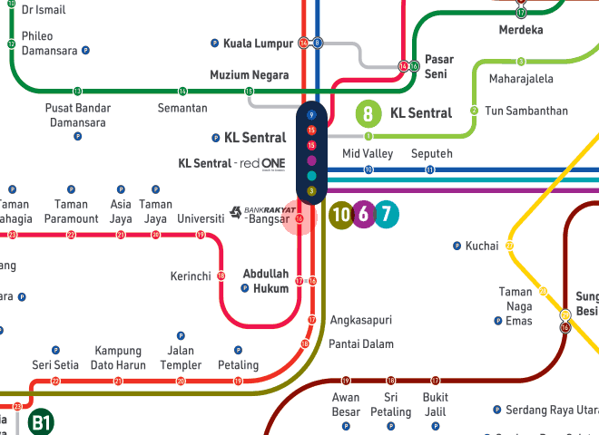 Bank Rakyat-Bangsar station map