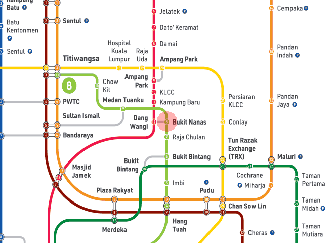 Bukit Nanas station map