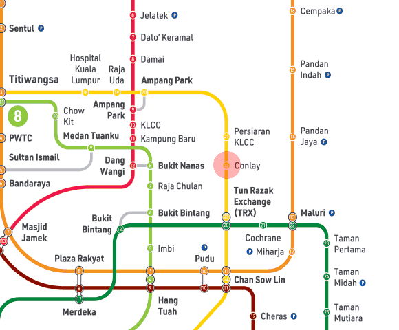 Conlay-Kompleks Kraf station map