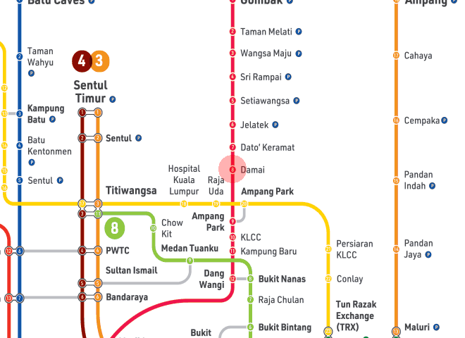 Damai station map