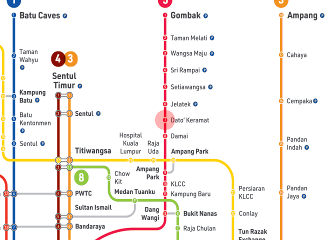 Dato' Keramat station map