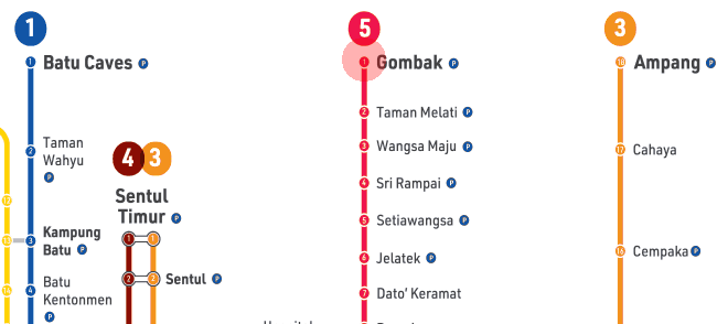 Gombak station map