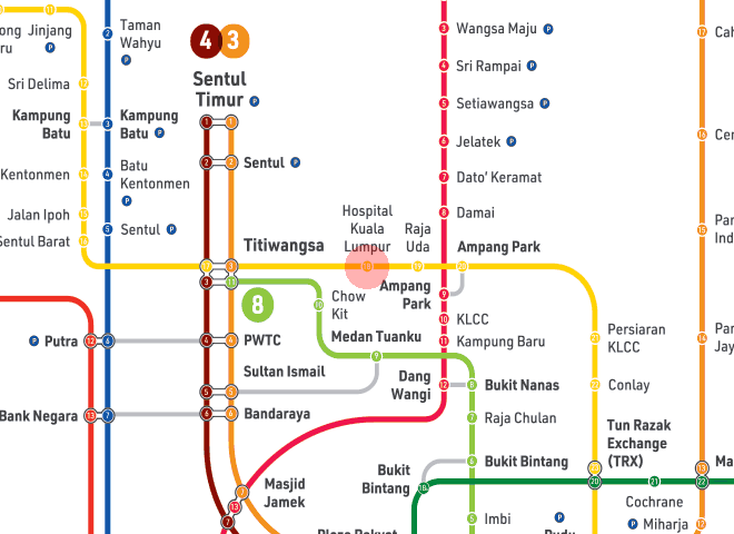 Hospital Kuala Lumpur station map