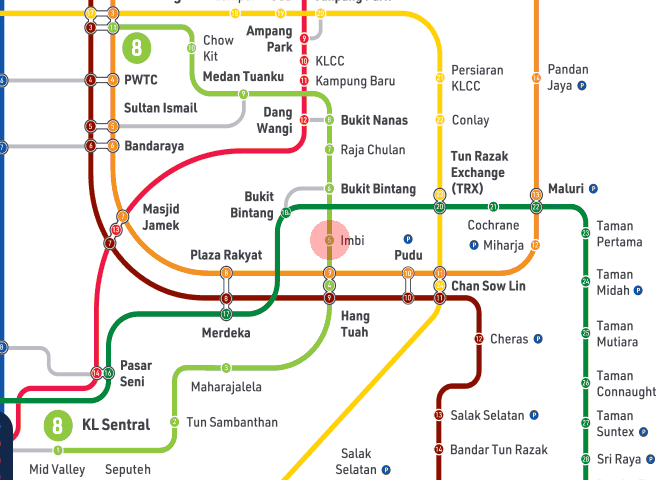 Imbi station map