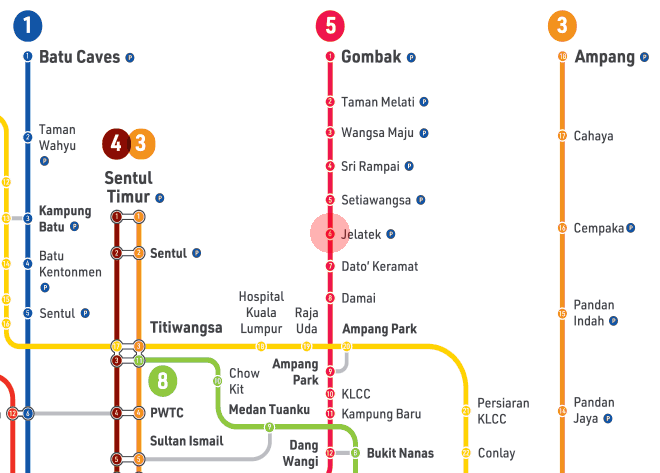 Jelatek station map