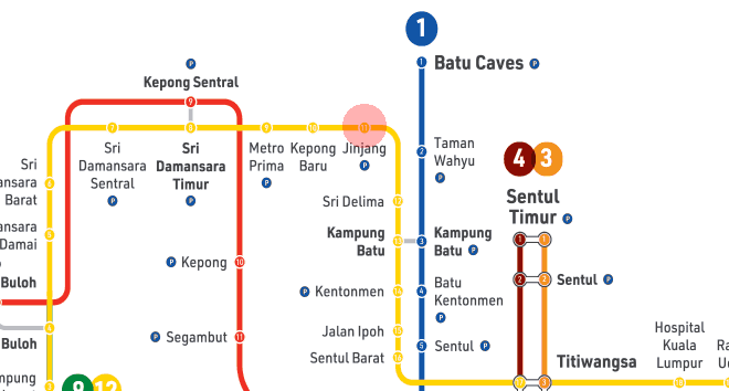 Jinjang station map