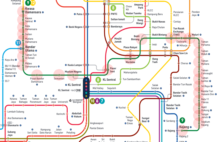 Kuala Lumpur Rapid KL Kajang Line map