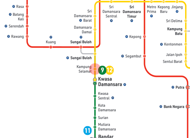 Kampung Selamat station map