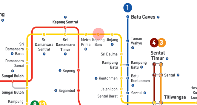 Kepong Baru station map