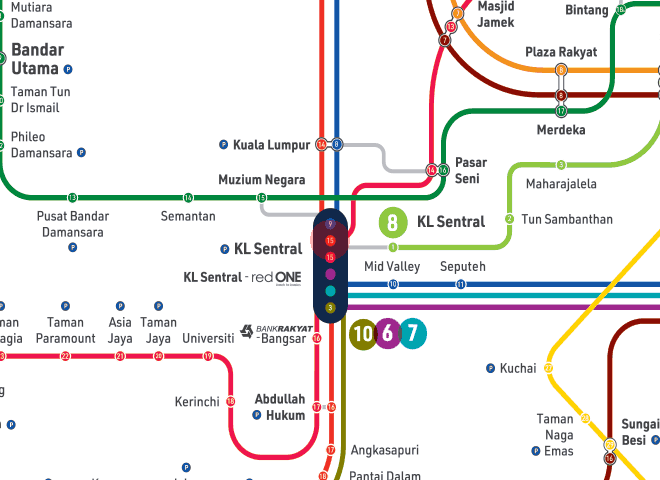 KL Sentral-redONE station map