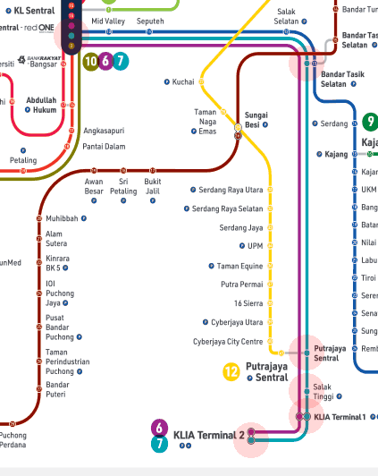 Kuala Lumpur Rapid KL KLIA Transit map