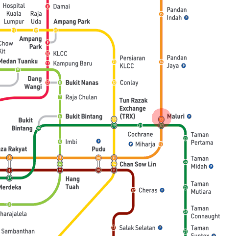 Maluri station map