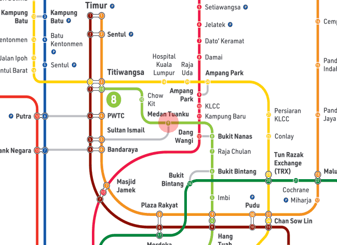 Medan Tuanku station map