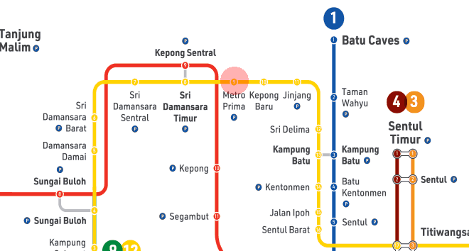 Metro Prima station map