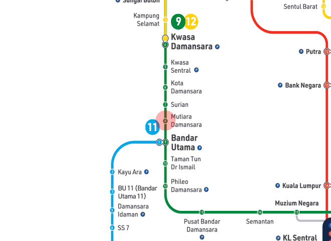 Mutiara Damansara station map