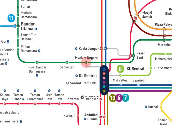 Muzium Negara station map