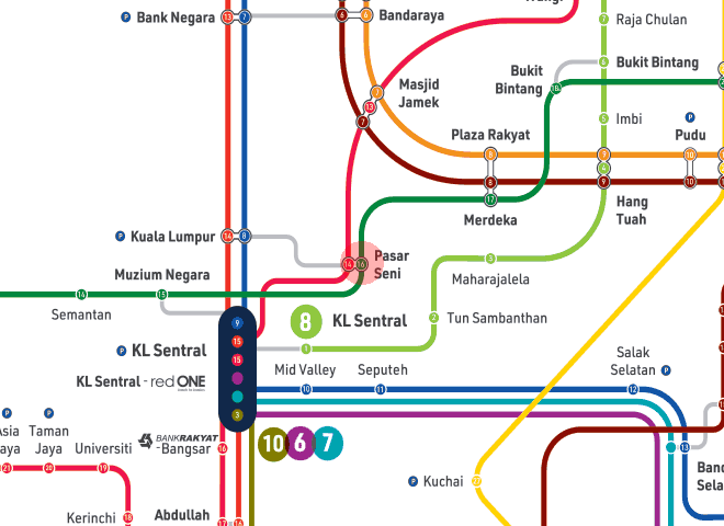 Pasar Seni station map