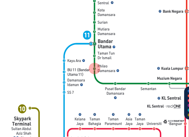 Phileo Damansara station map