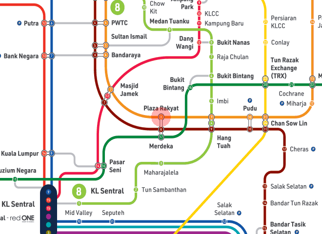 Plaza Rakyat station map