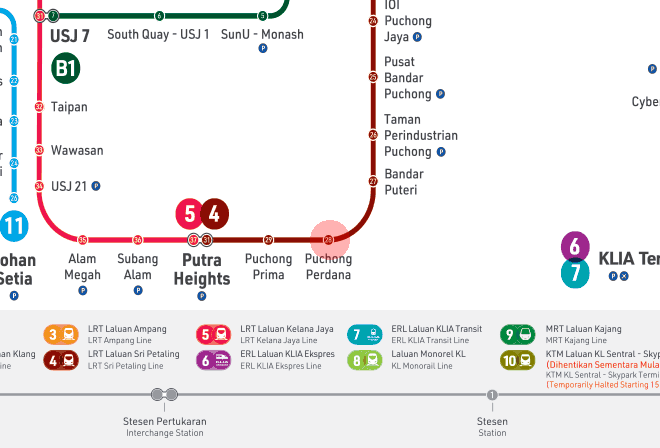 Puchong Perdana station map